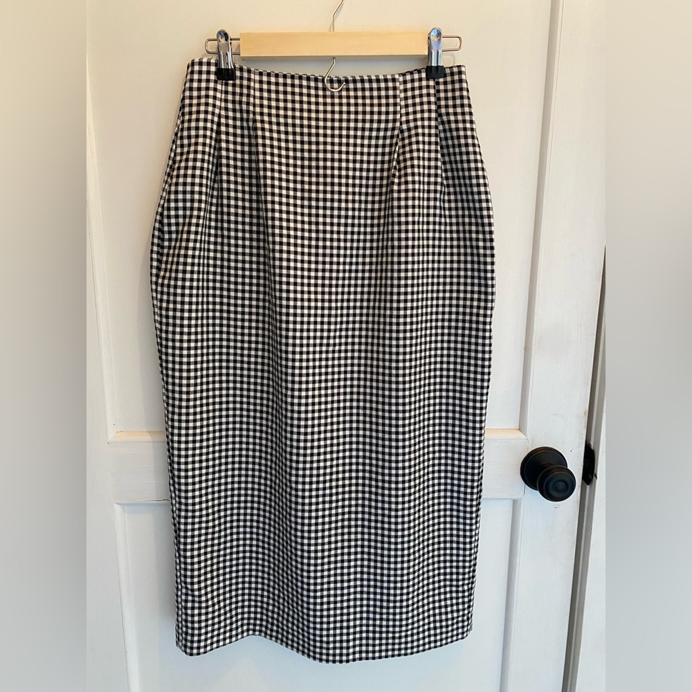 Vintage NYCC Black and White Gingham Pencil Skirt
